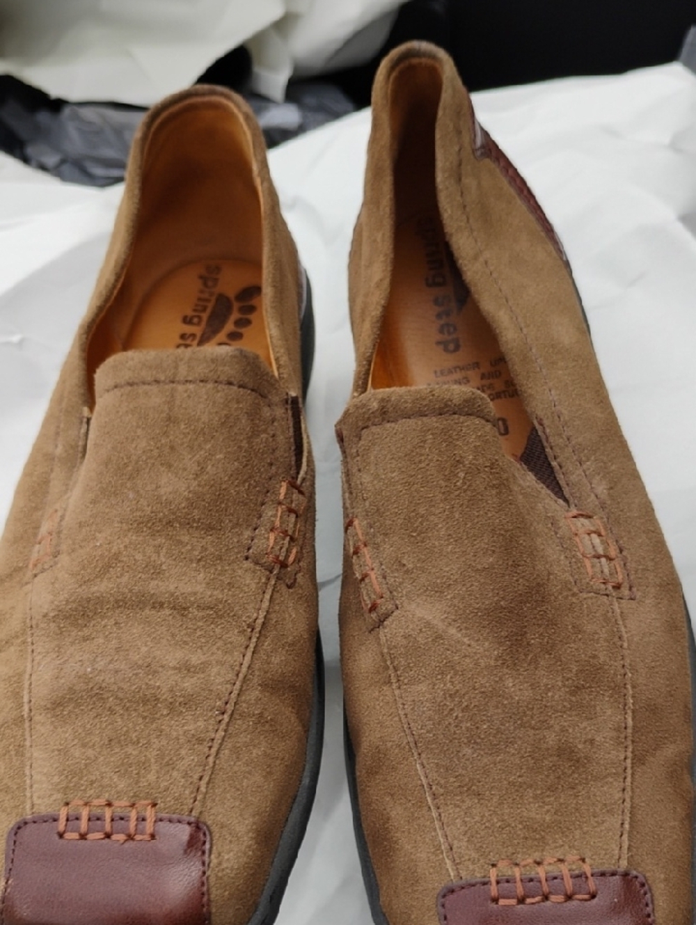 NWOT pring Step Suede Slip-On Loafers in Tan/Brown (D-56) - Picture 4 of 10
